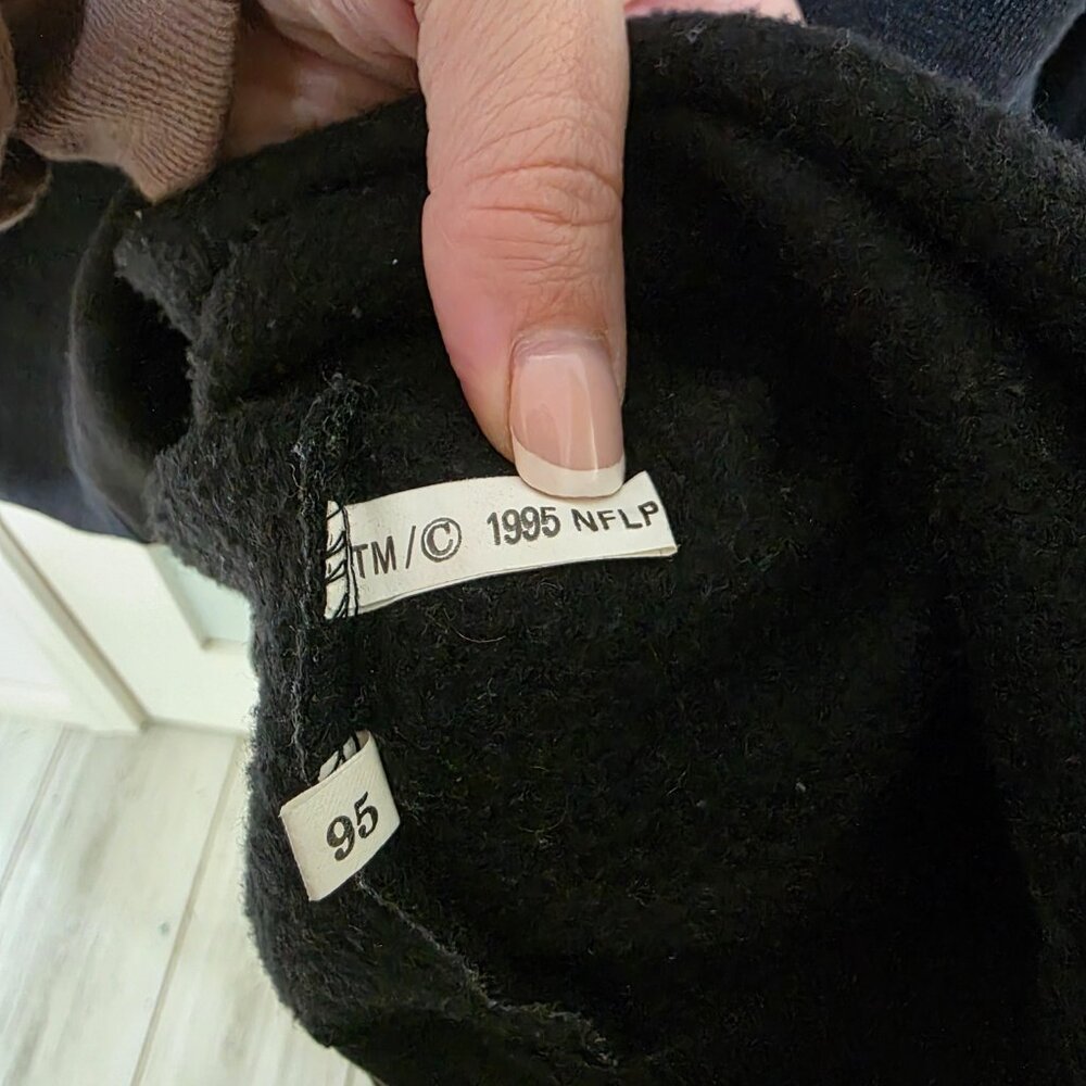 Galt Sand Raiders Sweatshirt Vintage 1995 NFL Crewneck Black Grey Colorblock XL - Picture 11 of 13